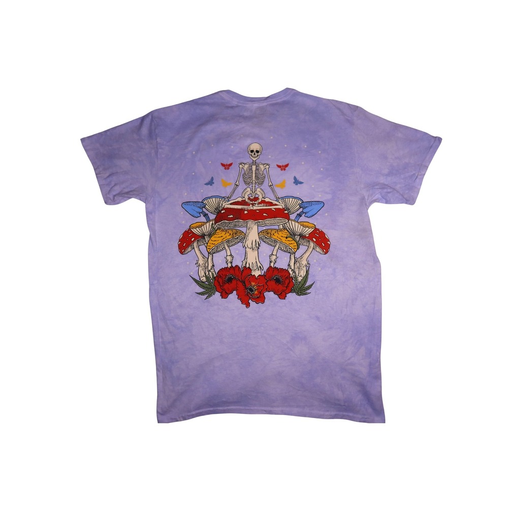 Call Your Mother Skeleton‎ Mushroom Tie Dye Graphic Tee Purple Size M